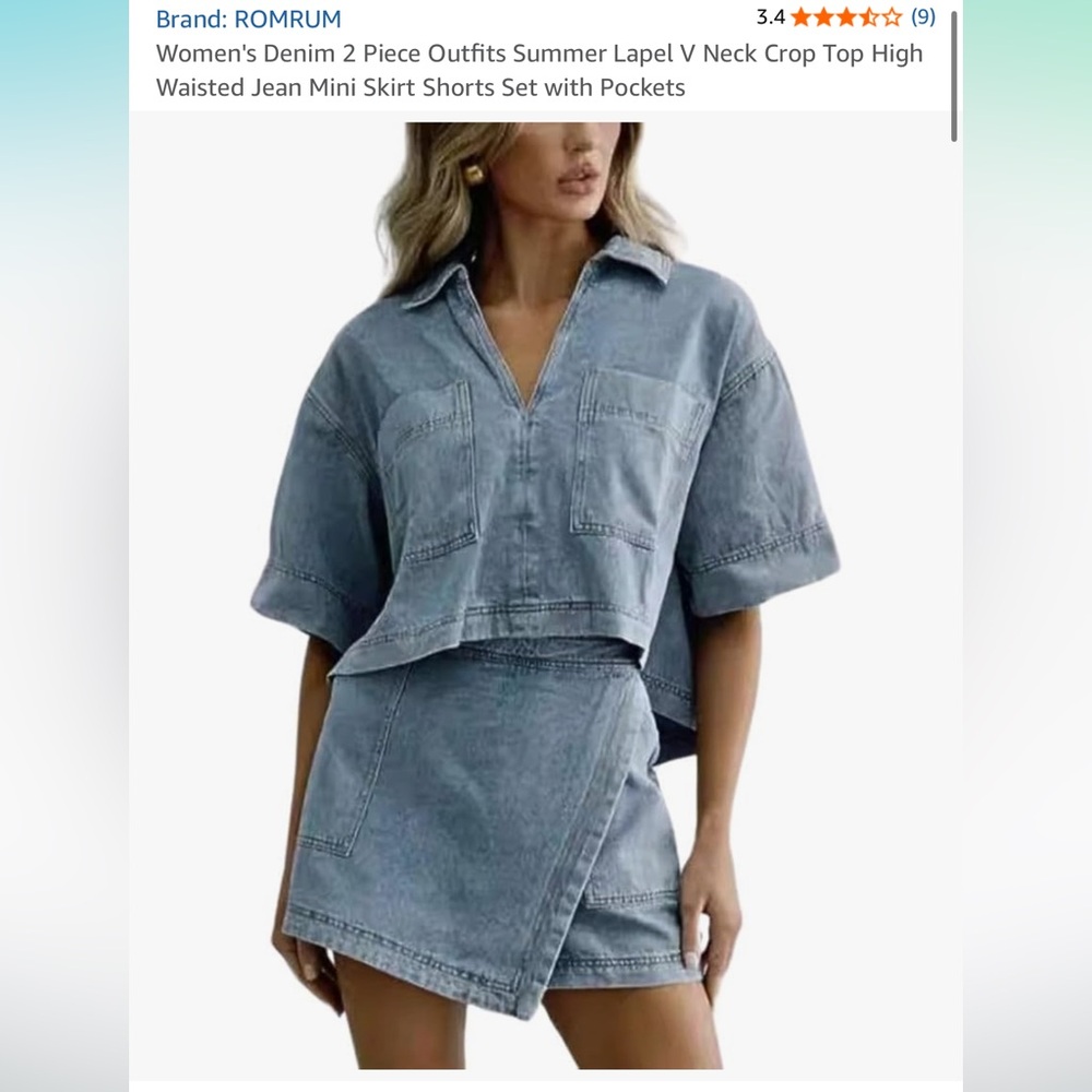 Stylish Denim Two-Piece Set